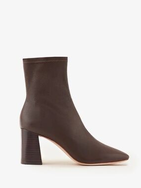 New Loeffler Randall Elise Brown Leather Stretch Bootie Sz 9.5